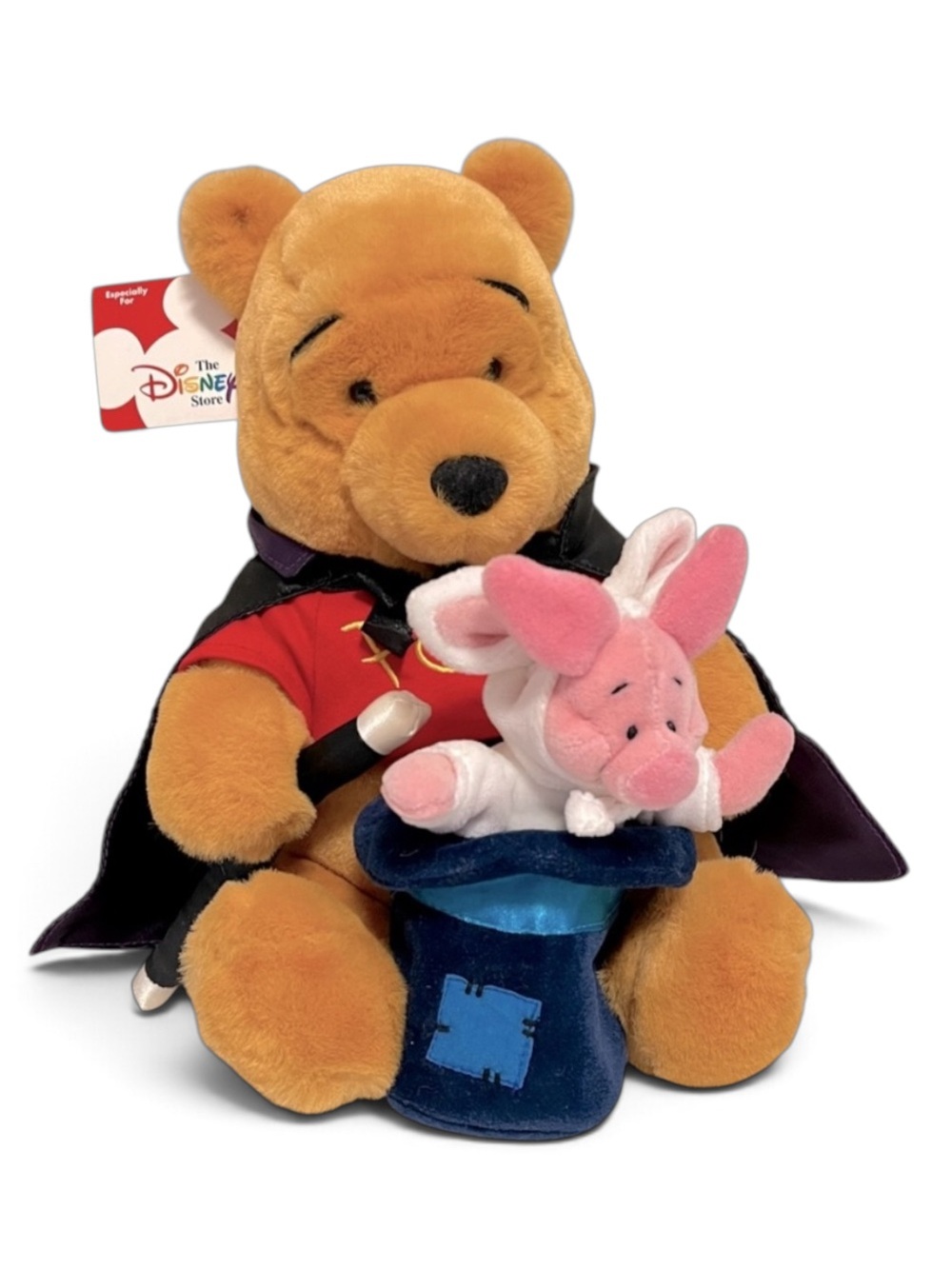 NEW Y2K Disney Store Magician Winnie the Pooh and Piglet 13” Plush Halloween